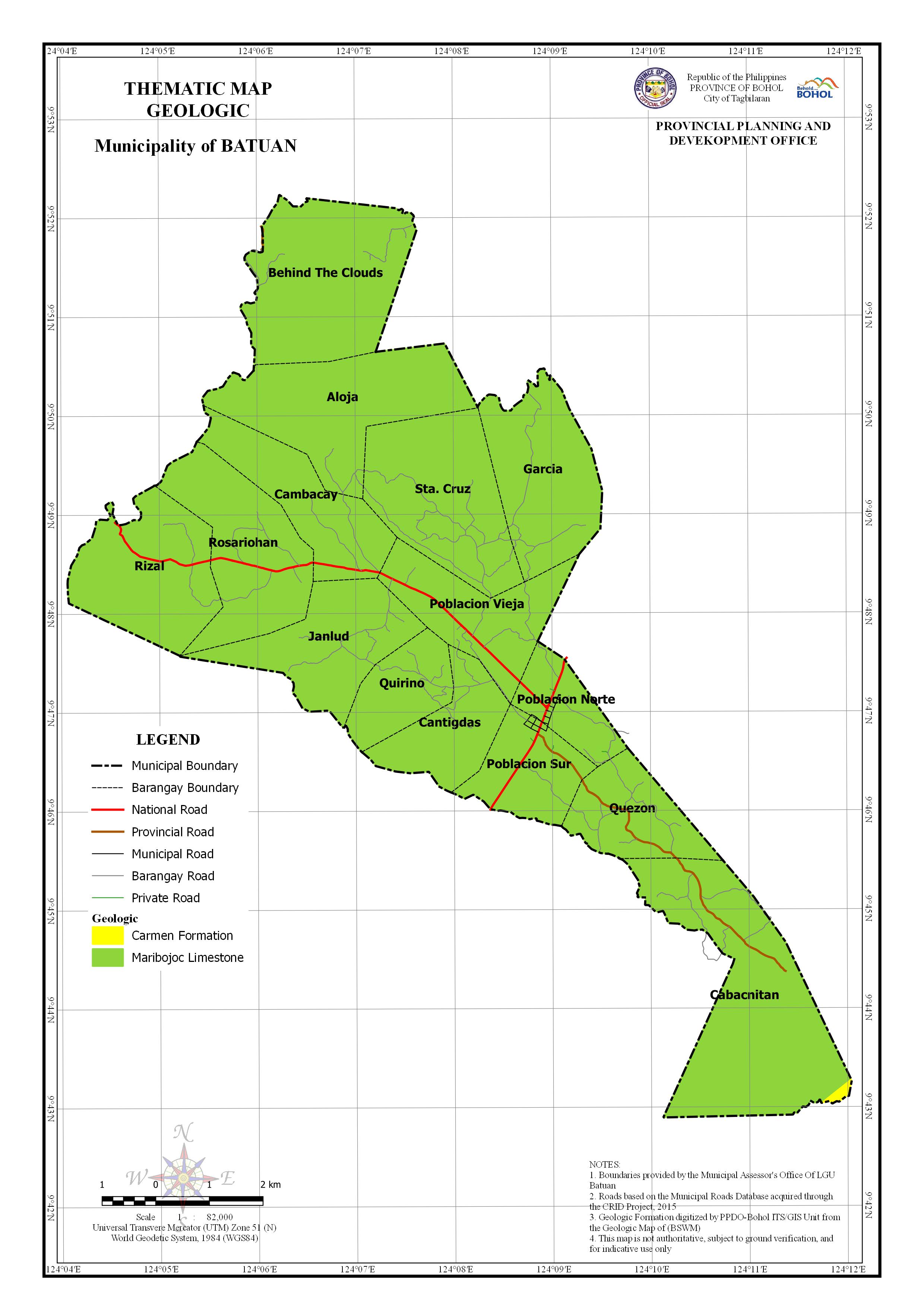 Geologic Map of the Municipality of Batuan